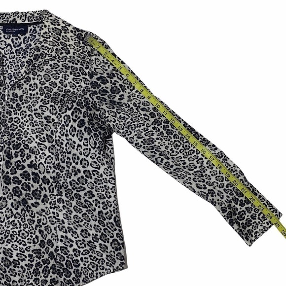 JONES New York Black White Leopard Print Jacket L - Picture 8 of 14